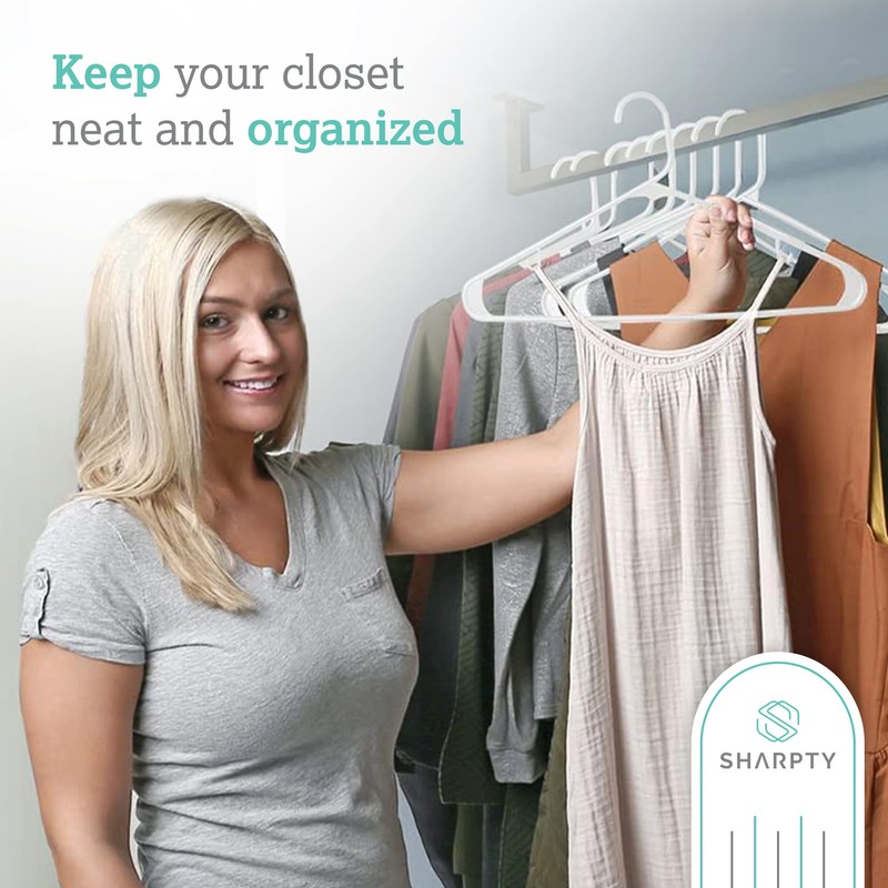 Sharpty Plastic Hangers Clothes Hangers for Clothing, Closet, Coats &