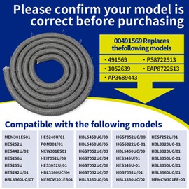 Upgraded 00491569 Range Oven Door Seal Gasket (29 Mounting Clips) Compatible with Bosch Thermador etc Ovens, Replaceable 1052639 AP3689443 PS8722513 EAP8722513 etc Model, 1-Year Warranty, OEM