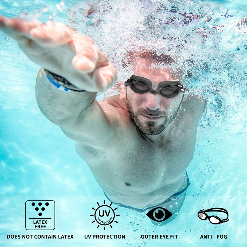 Water Gear Razor Anti-Fog Goggle (Smoke W/Smoke Frame)