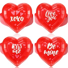 Hushee 200 Pcs Mother's Day Paper Plates Red Heart Shape Party Plates Valentine's Day Party Tableware Valentine's Day Party Supplies Disposable Heart Paper Plates for Appetizer Lunch Dinner Dessert