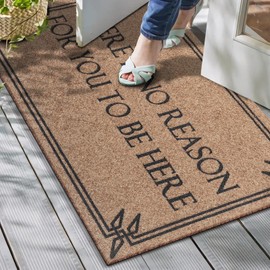 Indoor Outdoor Mat Front Door Welcome Mats Durable Funny There is No Reason for You to Be Here Mat for Entrance with Natural Rubber Backing Ideal for Home Patio High Traffic Area Large