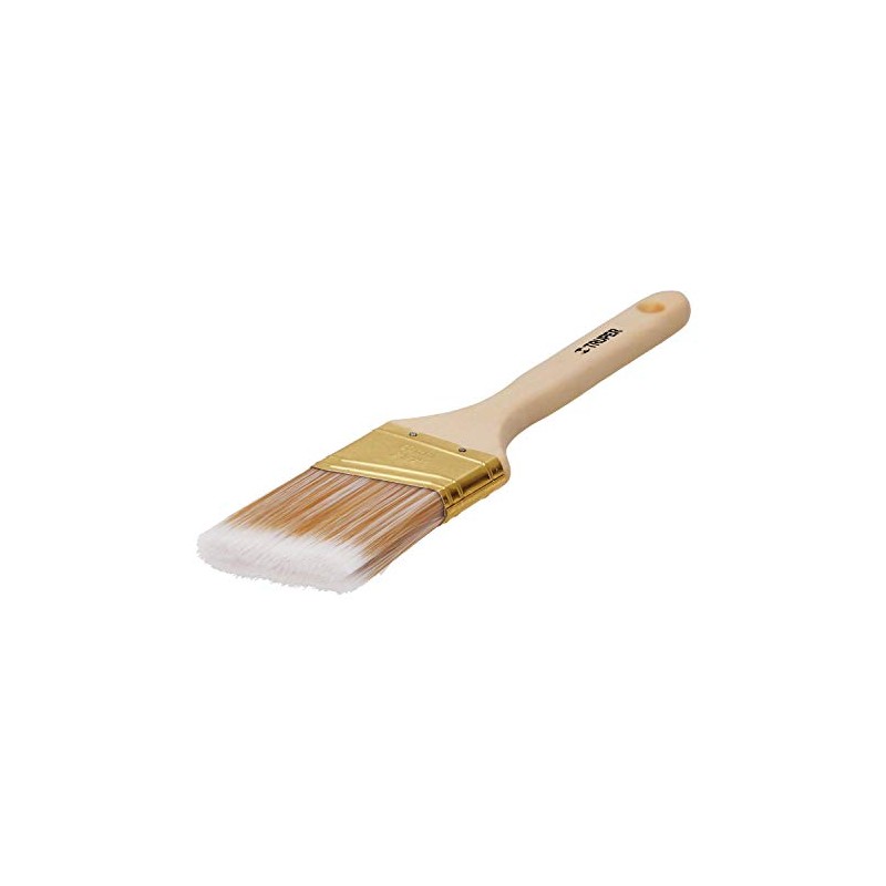 TRUPER Brocha cerdas sintéticas, mango madera,corte angular, 2-1/2' Truper