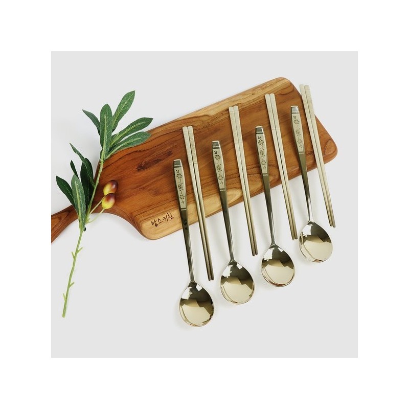 Queensense Titanium Premium Longevity Turtle Cutlery Set for 4, Spoons