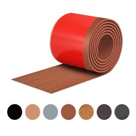 Red Teak Wall Molding Trim 3 Inch x 10 Feet, Wall Base Baseboard Molding Trim Flexible Self Adhesive Rubber Wall Base Moulding Trim Peel and Stick Design Home Decoration Skirting Line