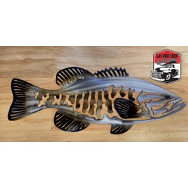 Smallmouth Bass metal wall art plasma cut decor fish fishing gift idea