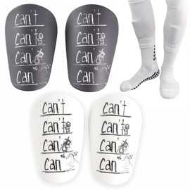 Pack of 4 Mini Shin Pads for Football, 10 x 6 cm, Additional Small Shin Pads, Protective Equipment, Shin Pads for Teenagers, Adults, Boys, Girls