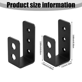 Doors Barricade Brackets,Heavy Duty Door Barricade Clamps U Bracket, Bar Security Door Locks Bracket for Home Barn Shed Garage Gate Door Reinforcement,Fits 2 x 4 Lumber,with Screw (2pcs, Black)