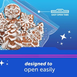 Ziploc Holiday Freezer Gallon Bags Secure Double Zipper Festive Designs 20 Count