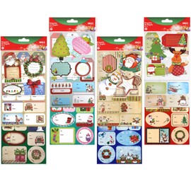 SHANGRLA Christmas Gift Tags Stickers - Self Adhesive Xmas Label Stickers for Holiday Present Wrapping - Large & Small Size,to and from Sticky Name Tags,Easy Peel and Stick on,Pack of 168