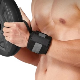 LUVILS® Handgelenkbandagen für Fitnessstudio Fitness – verstellbare Handgelenkbandagen zum Gewichtheben, Crossfit, Bodybuilding – Handgelenkstütze für Herren und Damen (Schwarz und Grau)