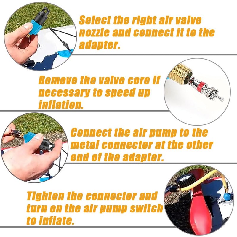 Shengsenfu Inflatable SUP Pump Valve Adapter, Multifunction Valve Adapter with