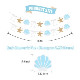 Last Toast On The Coast Banner - Fufuddz Beach Bachelorette Party Decorations Glitter Coastal Cowgirl Bach Nautical Bridal Shower Decor Last Splash Champagne Starfish Seashell Garland [Pre-Strung]