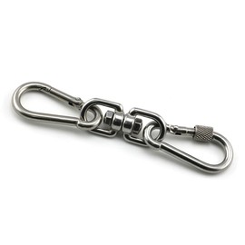 Lind Kitchen 1PCS Double Ended Swivel Hook, 304 Stainless Steel Eye Shackle Ring Connector + 2PCS M5 Snap Hook