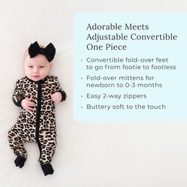 Posh Peanut Convertible Baby Sleepers - Footless Baby Pajamas with 2 Way Zipper for Easy Diaper Changes (Newborn/0-3 Months) Unicorn Ice Cream