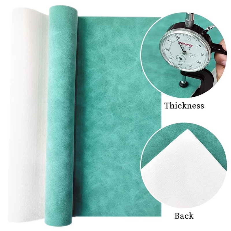 Cyan Soft Faux Suede Fabric 30x135cm Synthetic Faux Leather Frosted