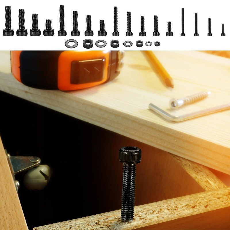 1225pcs M2 M3 M4 M5 Hexagon Socket Screws, Bolts, Nuts,