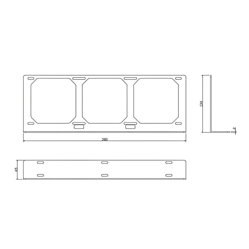 Bykski Radiator DIY Mounting Bracket - 360mm (B-ST-3FN)