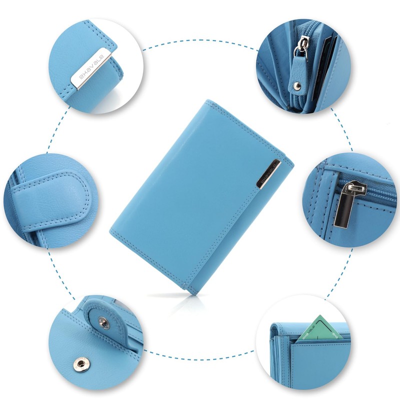 ekavale Women's Leather Wallet with RFID Protection 25 Compartments Women's