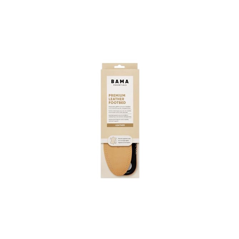 BAMA Premium Leather Footbed, Orthopaedic Insole, Anatomically Shaped, Genuine Leather,