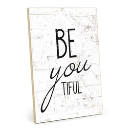 TypeStoff HS-00851 Wooden Sign with Saying - Be You - Vintage Look with Quote as Gift and Decoration on Beautiful and Beauty Theme