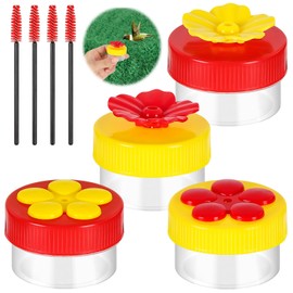 Handheld Small Hummingbird Feeders, 4pcs Mini Hummingbird Hand Feeder with Cleaning Brush, Window Plastic Humming Bird feeders for Outdoors