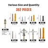352pcs Screws and Wall Plugs Set, Phillips Flat Head Self
