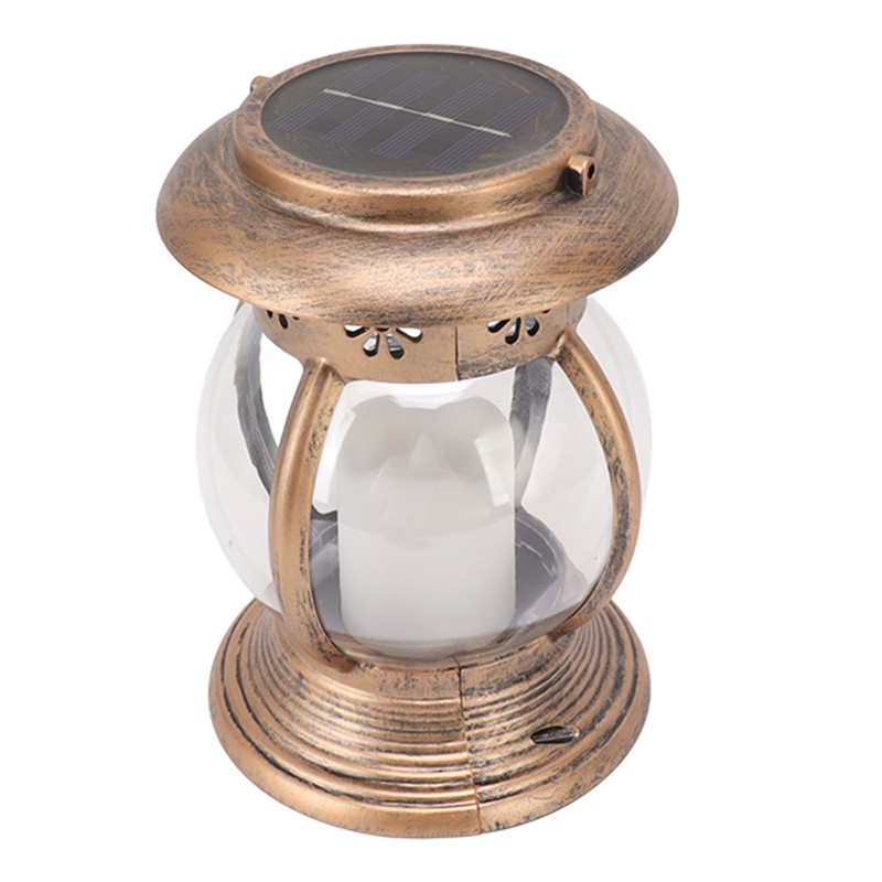 Brass Color Courtyard Solar Powered Hanging Lantern Light IP44 Waterproof