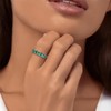 RANDES 925 Sterling Silver Emerald Rings for Women Half Eternity