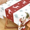 Yofori Christmas Table Cloth Wipe Clean PVC Xmas Tablecloth Square