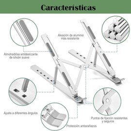 Vmingo Base Soporte Laptop Plegable Aluminio Ajustable Portatil para Computadora Notebook Ergonomico Escritorio Oficina Trabajo Casa Elevador         