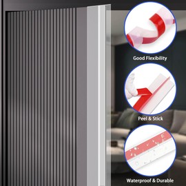 Hungbak Peel and Stick Door Seal Strip T-Shaped, Double Sided Self Adhesive Draft Stopper Weatherstrip for Window Gaps, Dustproof, Waterproof, Soundproof & Thermal Insulation (Clear, 20FT x 1.37IN)