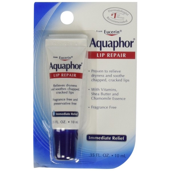 Aquaphor Lip Repair Tube Blister Card, 0.35 Ounce (Pack of 4)