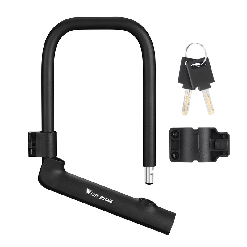 WEST BIKING Bike Lock U-Lock Heavy Duty Bicycle Motorcycle Anti-Theft