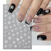 4Pcs Christmas Snowflake Nail Art Stickers,3D Self-Adhesive Snowflake Nail Decals
