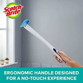 Scotch-Brite Scotch-Brite Disposable Toilet Scrubber Starter Kit, Disposable Refills with Built-In Bleach Alternative, Includes 1 Handle, Storage Caddy and 5 Refills