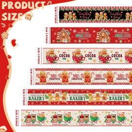 Chitidr 6 Rolls 30 Yards Christmas Wired Ribbon 2 Inch Gingerbread Nutcracker Snowflake Christmas Ribbons Swirl Burlap Gift Wrapping Ribbon for Xmas Tree DIY Craft Bow Wreath Decor (Color,Gingerbread)