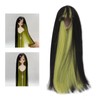 Doll Long Straight Wigs Dual Color Simulation Soft High Temperature