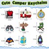 Sasylvia 72 Pcs Camp Party Favors Keychain 9 Styles Happy