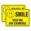 (2 Pack) Faittoo Smile You're On Camera Sign, Reflective 10x7