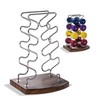 Marcy 4-Tier Wire Frame Minimalist Dumbbell Rack with Wooden Base