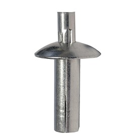 38-204-08-13-VL Aluminum Drive Rivet - 1/8" Diameter X .234-.265 Grip Range, Stainless Pin, .312 Brazier Head, Plain Finish (Pack of 10 pieces)