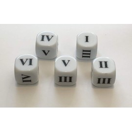 Roman Numeral Dice: Small Numbers 16mm (Pack of 5)