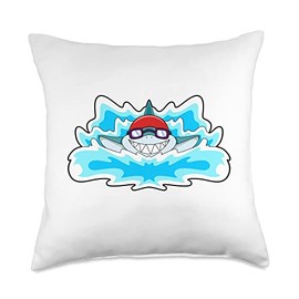 Shark Swimming Swimming goggles Summer Throw Pillow