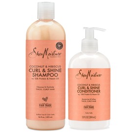 SheaMoisture Shea Moisture Shampoo & Conditioner Set C Curl & Shine, Coconut & Hibiscus Hair Care Formulas for Moisturizing & Defining Thick, Curly Hair (2 Piece Set)