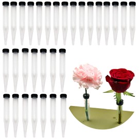 RHBHY Water Tubes for Flowers, Test Tubes for Flowers, Flower Tubes, Plastic, Reusable, Transparent, Orchid Tubes for Flower Arrangements, Plants, Pack of 30