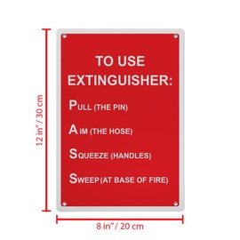 To Use Extinguisher: Pull (The Pin) Sign, 8.5 x 11 in" OSHA Compliant Fire Extinguisher Sign, Weatherproof Plastic, UV resistant & Easy-to-Read Signage