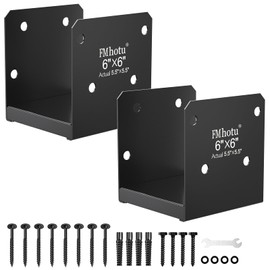 6x6 Stainless Steel Post Base,Internal 5.5 x 5.5 Post Anchor Bracket,Deck Post Base Concrete Support Anchor Base for Deck Railing, Fences, Mailboxes(4Pcs Black)