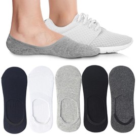 BonGu No Show Socks 5 Pairs for Women and Men Low Cut Ankle Short Anti-slid Athletic Running Casual Invisible Liner Socks (Size 5-10)