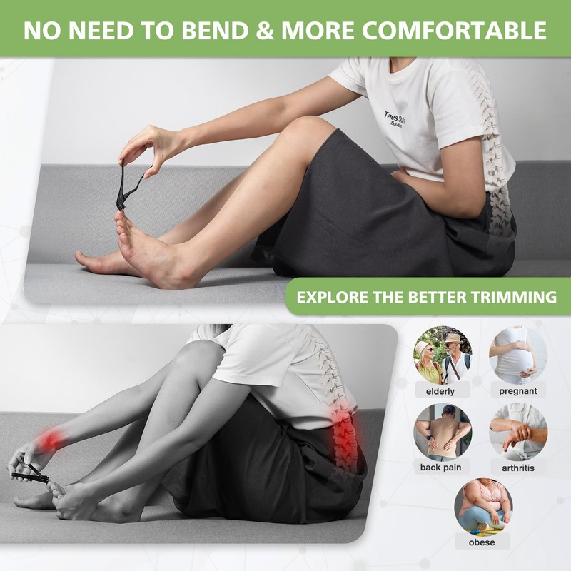 BALUCA Ergonomic Nail Clipper for Seniors - Toenail Clipper for
