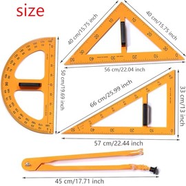 Juego de 4 Piezas de Geometría para Pizarrón Blanca para El Aula con Brújula ES Ulers para Profesores de Escuela, Herramientas de Dibujo, Transportado